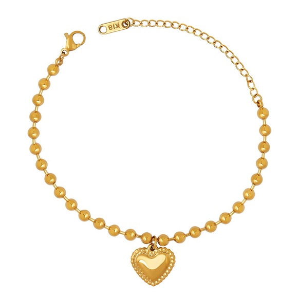 18K Gold Plated Stainless Steel “Heart” Bracelet - Picture 3 of 4